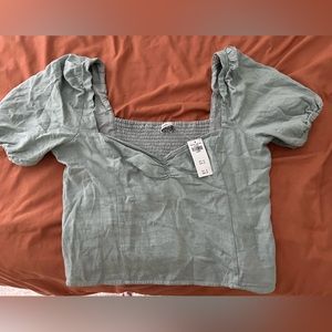 Abercrombie Sage green blouse